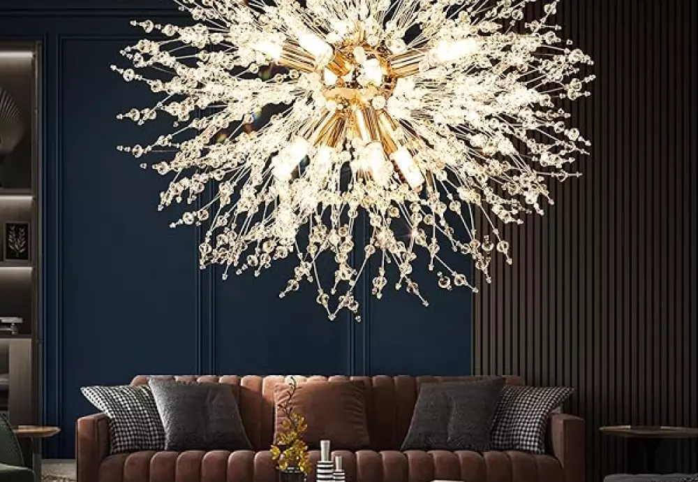 metal and crystal chandelier